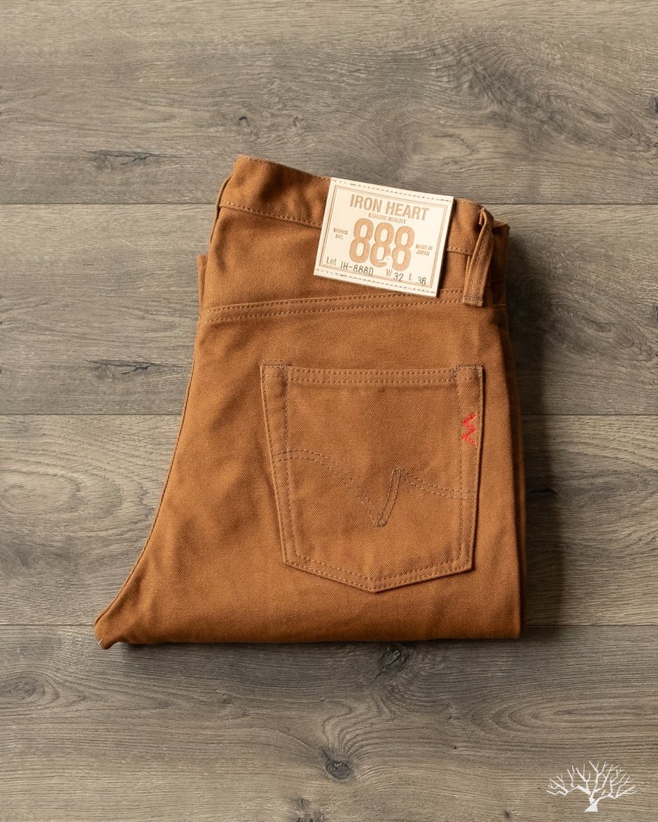 Iron Heart IH-888D - 17oz Duck High Rise Tapered Cut Pants - Brown