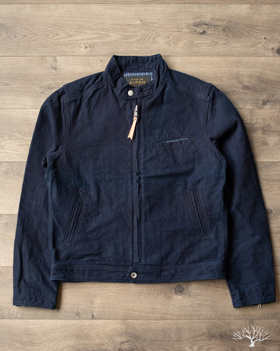 Iron Heart IHJ-135-IND - 13oz Oxford Cloth Riders Jacket - Indigo