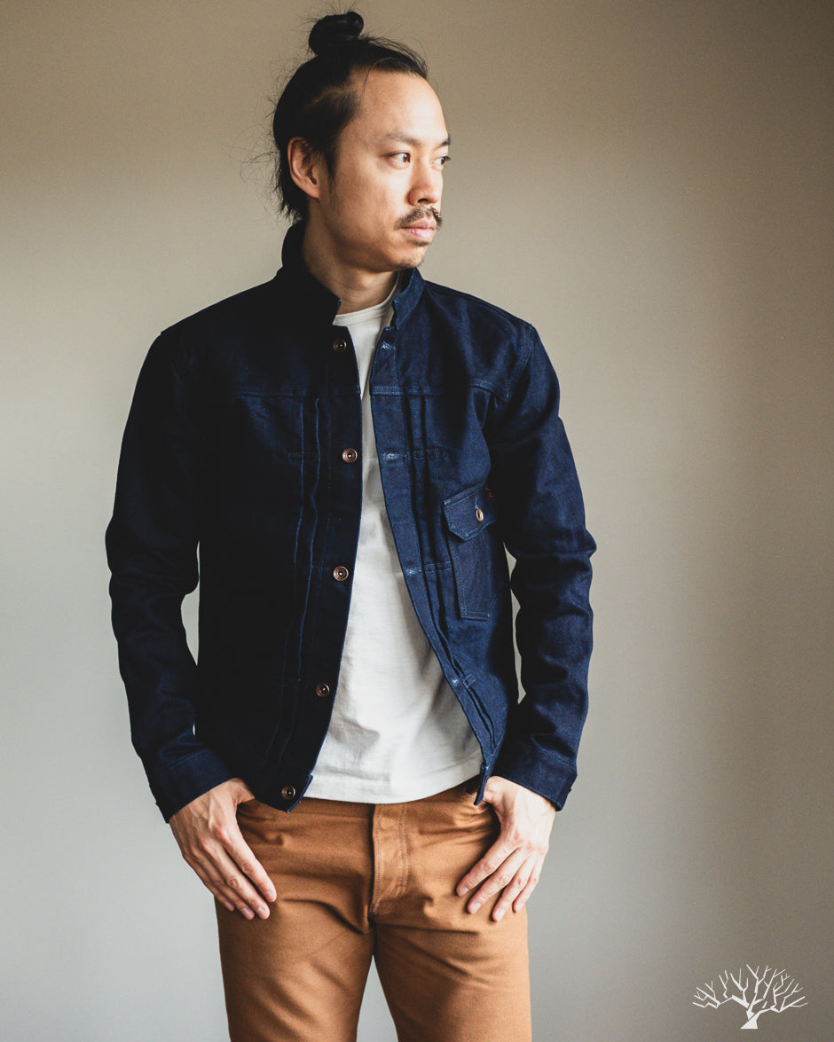 Iron Heart IHJ-140-IG - 19oz Selvedge Denim Type I Jacket - Indigo/Grey