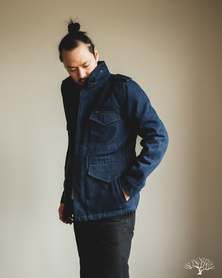 IHM-42-IND - 16oz Natural Indigo Selvedge Denim M65 Field Jacket