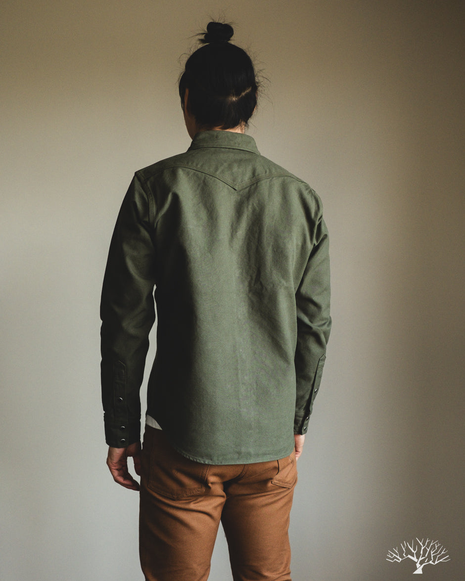 Iron Heart IHSH-235-OLV Military Serge Olive Western Shirt