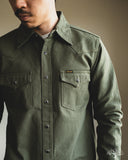 Iron Heart IHSH-235-OLV Military Serge Olive Western Shirt