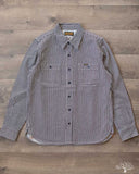 Iron Heart IHSH-274-IND - 12oz Hickory Stripe Work Shirt - Indigo