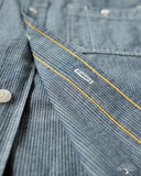 Iron Heart IHSH-285-PIN - 5.5oz Selvedge Pinstripe Chambray Short-Sleeve Work Shirt - Indigo