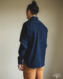 Iron Heart IHSH-353-BLU - 10oz Selvedge Denim Work Shirt - Indigo Overdyed Blue