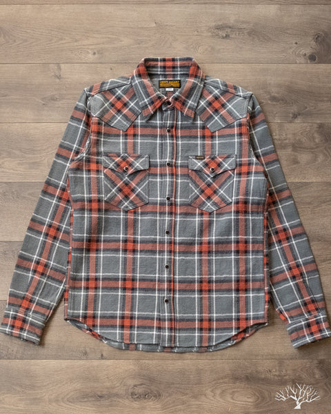 Iron Heart - IHSH-369-GRY - Slubby Heavy Flannel Herringbone Check