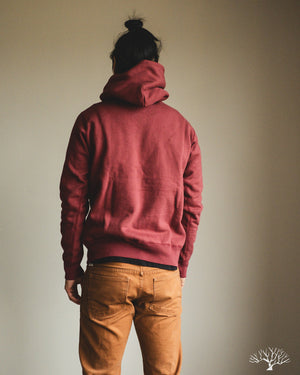 Iron Heart IHSW-49-BUR - 14oz Ultra Heavyweight Loopwheel Hoodie - Burgundy