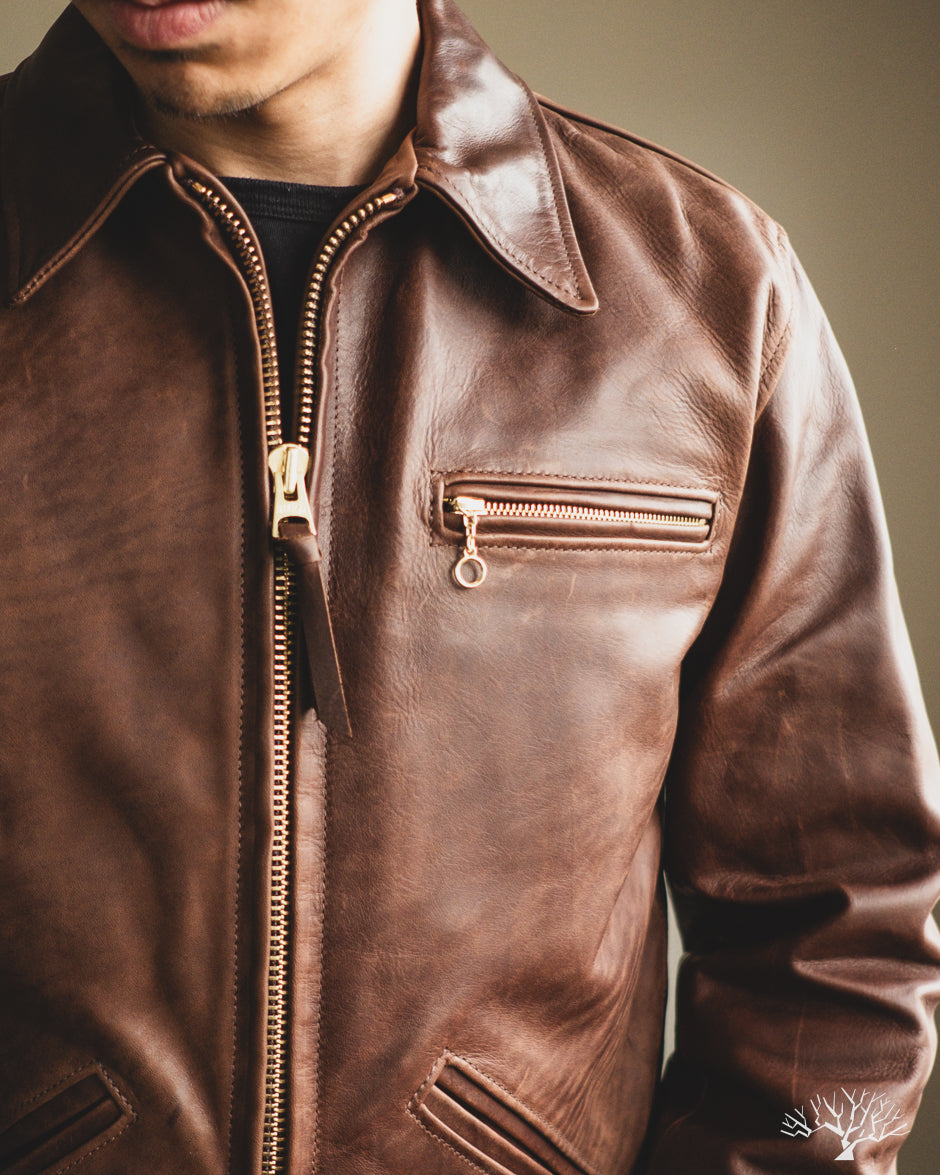 Iron Heart x Simmons Bilt Horsehide Savannah Jacket - Brown