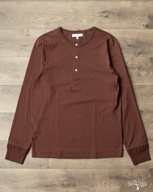 Merz b. Schwanen 206 Long Sleeve Henley - Coffee