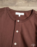 Merz b. Schwanen 206 Long Sleeve Henley - Coffee