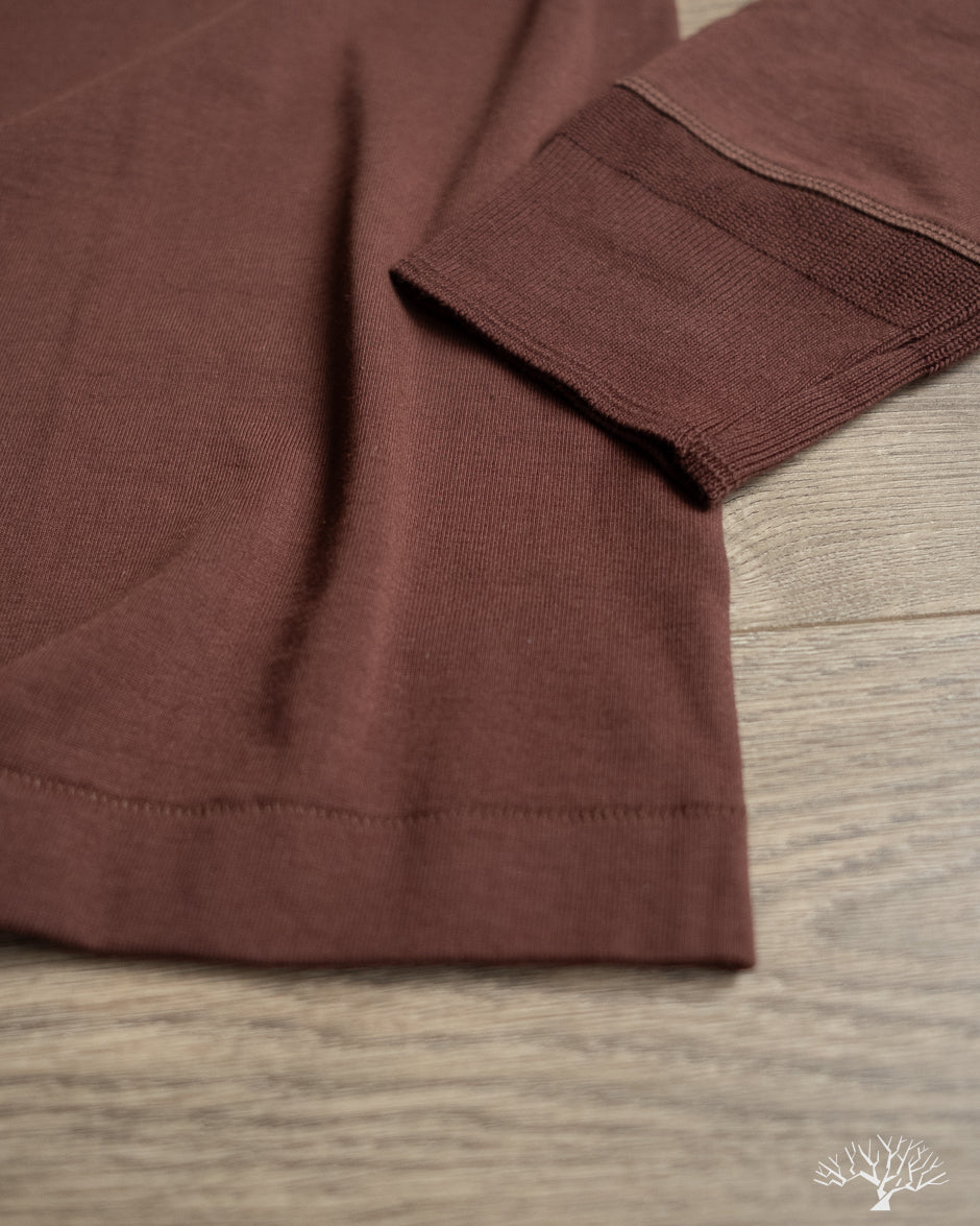 Merz b. Schwanen 206 Long Sleeve Henley - Coffee