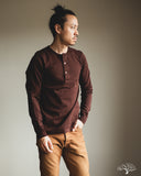 Merz b. Schwanen 206 Long Sleeve Henley - Coffee