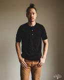 Merz b. Schwanen 207 Short Sleeve Henley - Deep Black