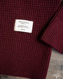 Merz b. Schwanen BLADE02 Merino Wool-Cashmere Waffle Pullover - Burgundy