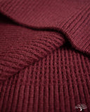 Merz b. Schwanen BLADE02 Merino Wool-Cashmere Waffle Pullover - Burgundy