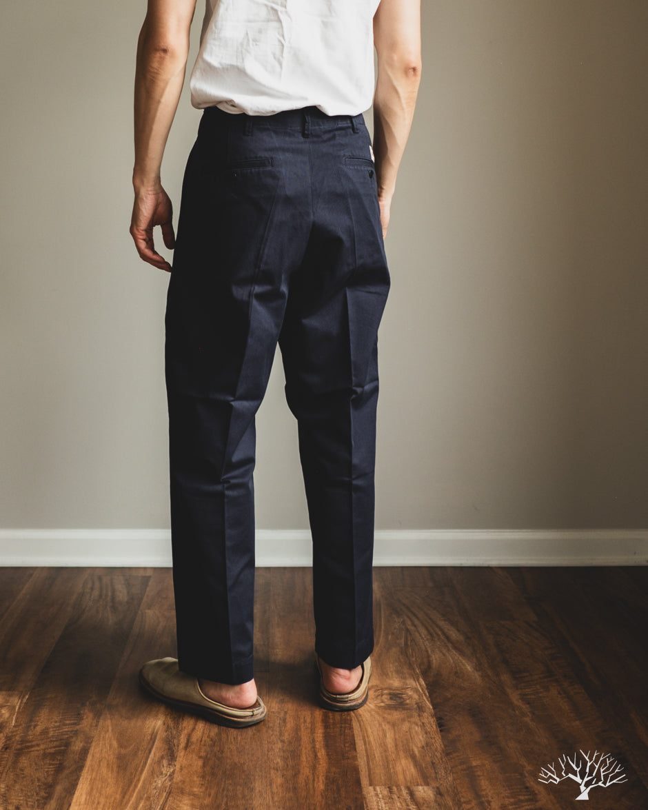 Merz b. Schwanen CHINO01 - Wide Cut Chinos - Dark Navy