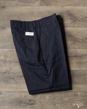 Merz b. Schwanen CHINO01 - Wide Cut Chinos - Dark Navy