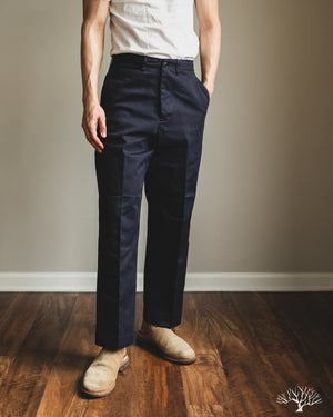 Merz b. Schwanen CHINO01 - Wide Cut Chinos - Dark Navy