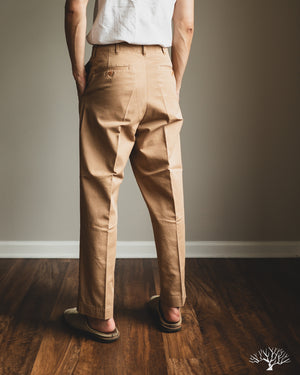 Merz b. Schwanen CHINO01 - Wide Cut Chinos - Khaki