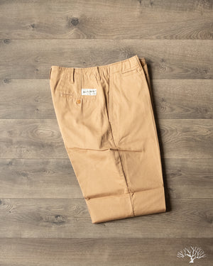 Merz b. Schwanen CHINO01 - Wide Cut Chinos - Khaki