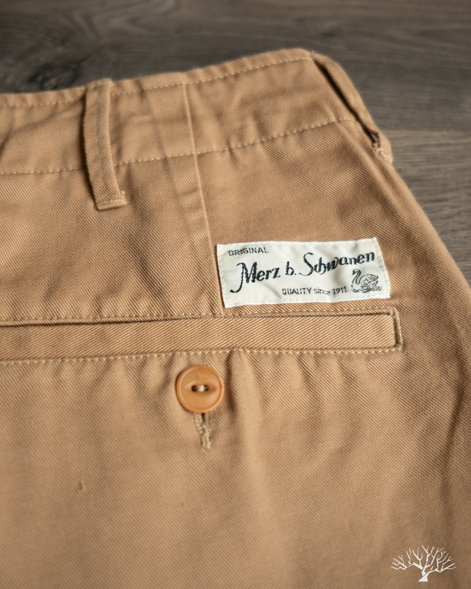 Merz b. Schwanen CHINO01 - Wide Cut Chinos - Khaki