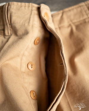 Merz b. Schwanen CHINO01 - Wide Cut Chinos - Khaki