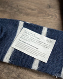 Nishiguchi Kutsushita Mohair Wool Border Socks - Navy