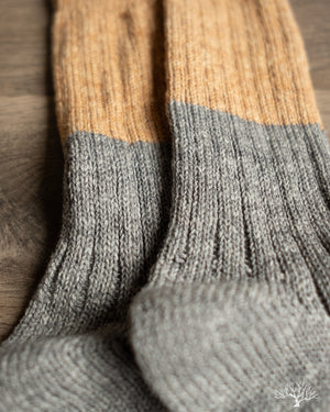 Wool Cotton Slab Socks - Boston Cream Pie