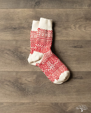 Wool Jacquard Socks - Red Sox