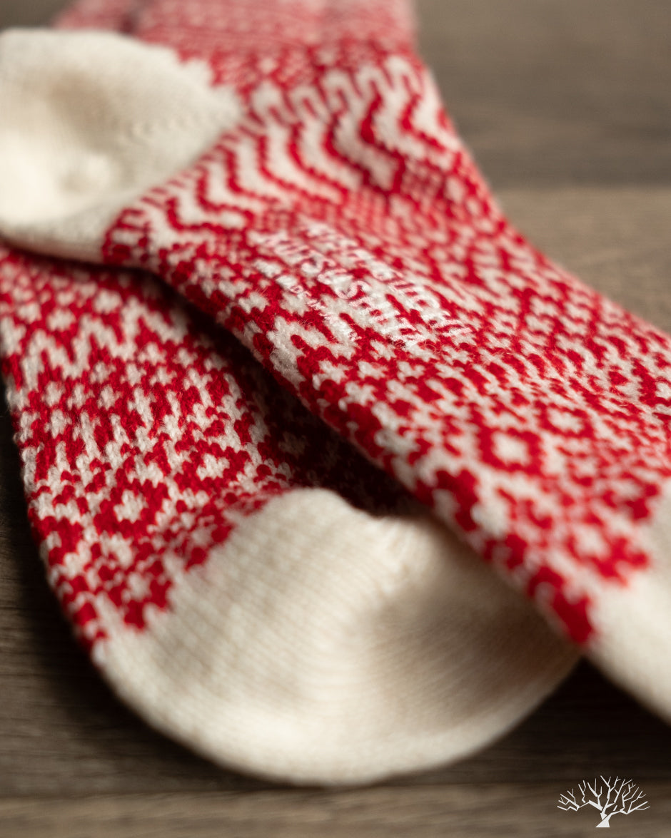 Wool Jacquard Socks - Red Sox