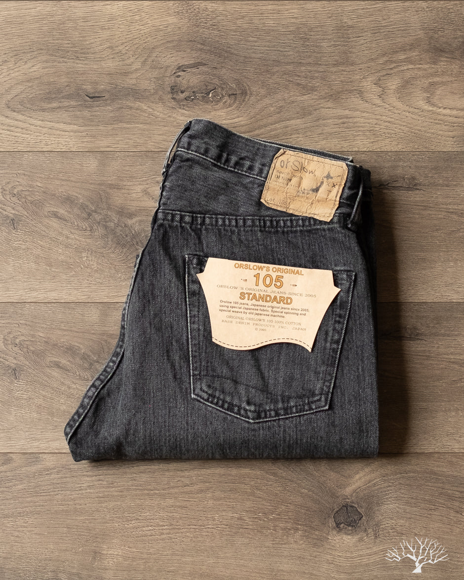 orSlow 105 Standard Fit Denim - Selvedge Black Stone Denim