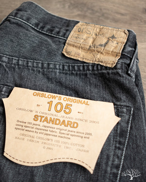 orSlow 105 Standard Fit Denim - Selvedge Black Stone Denim