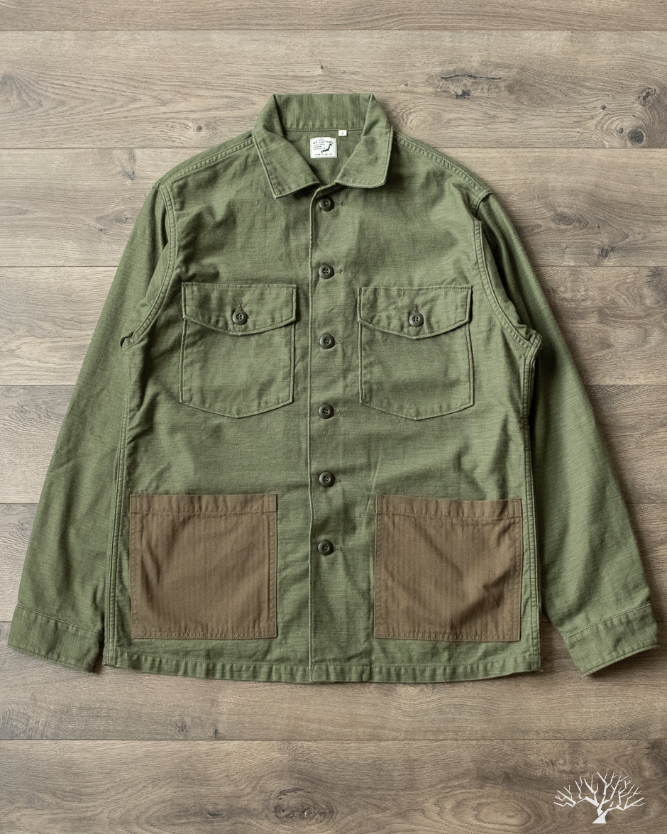 orSlow 4 Pocket U.S. Army Fatigue Shirt - Dark Olive