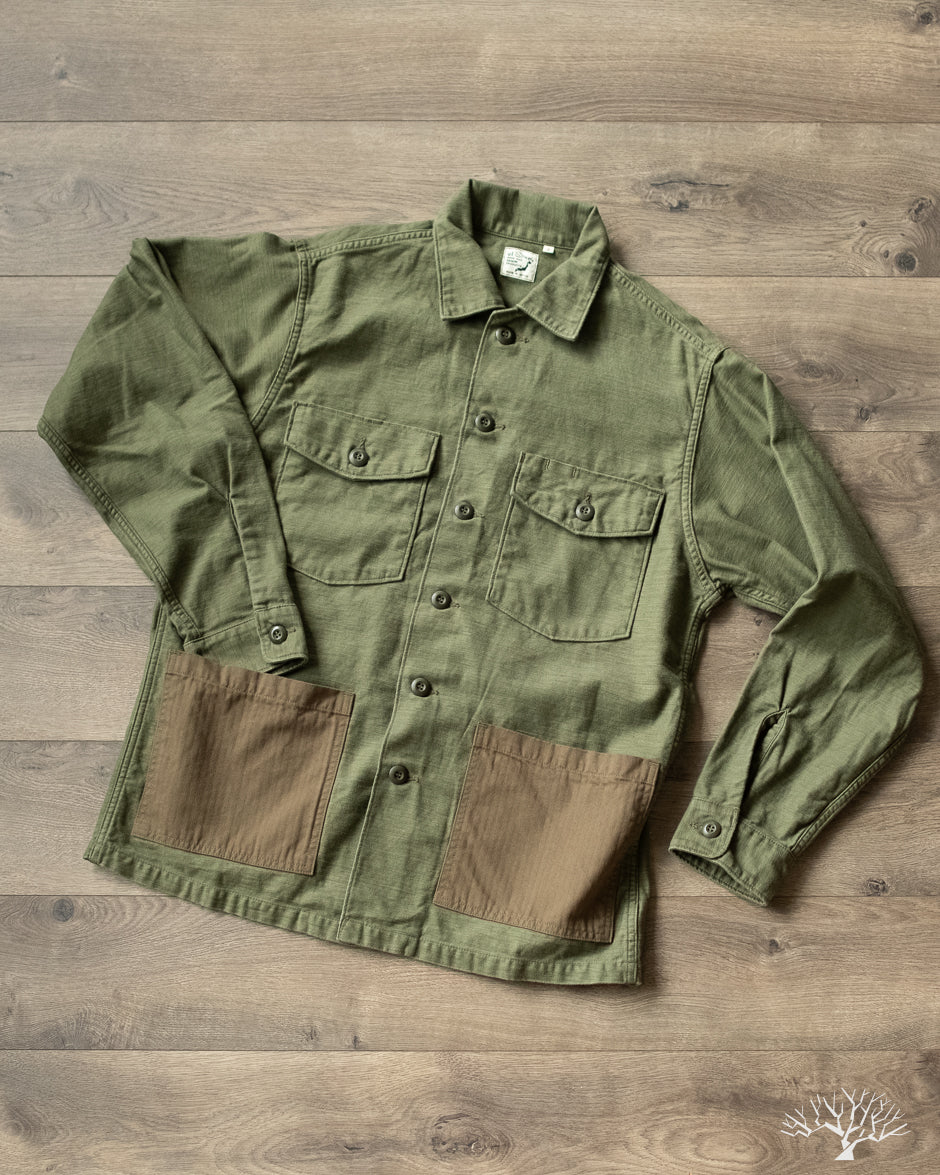 orSlow 4 Pocket U.S. Army Fatigue Shirt - Dark Olive