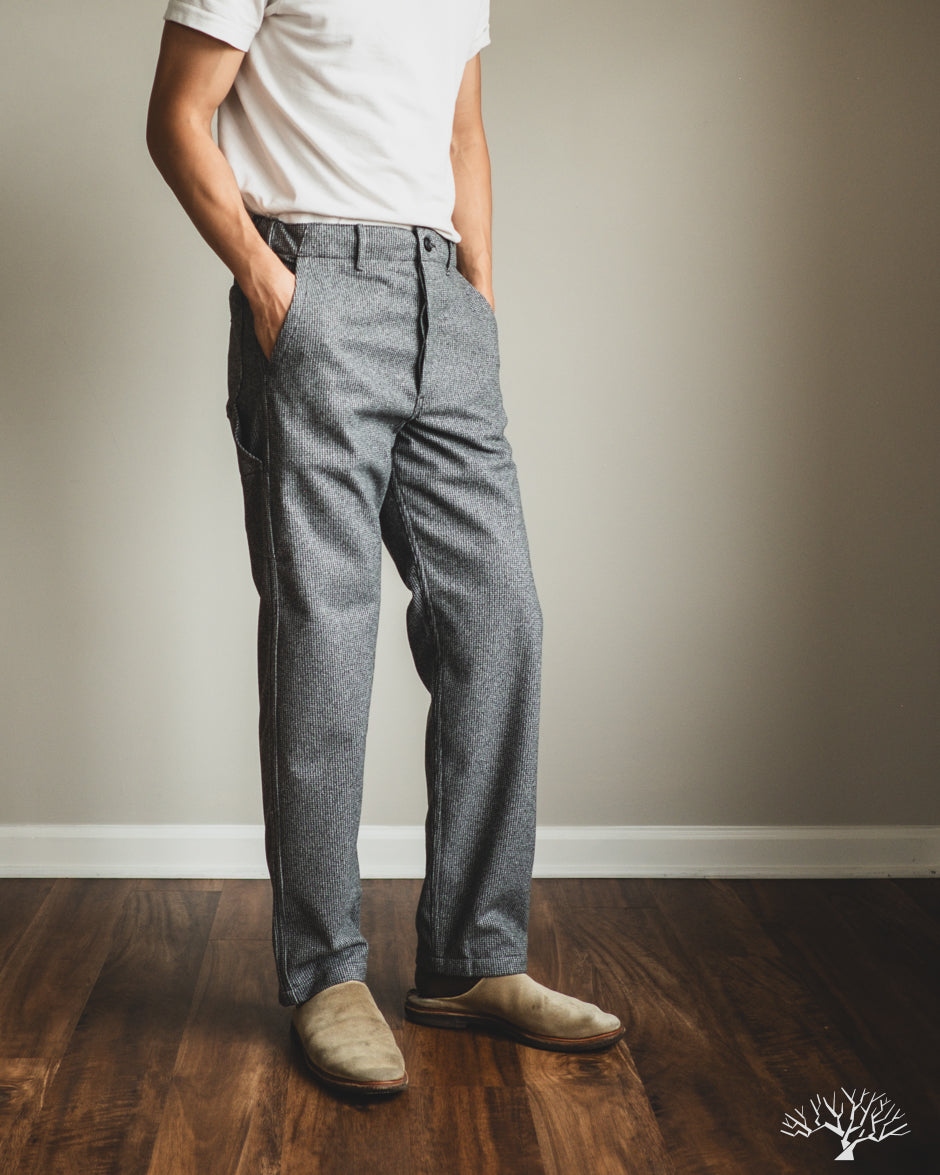 orSlow French Work Pants - Houndstooth Light Grey