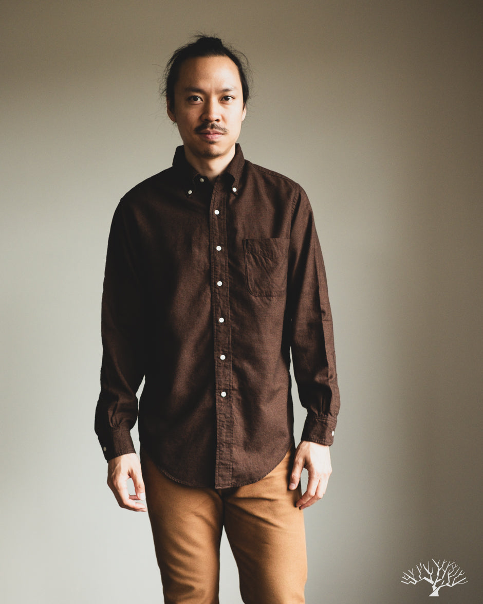 orSlow Standard Button Down Shirt - Burgundy