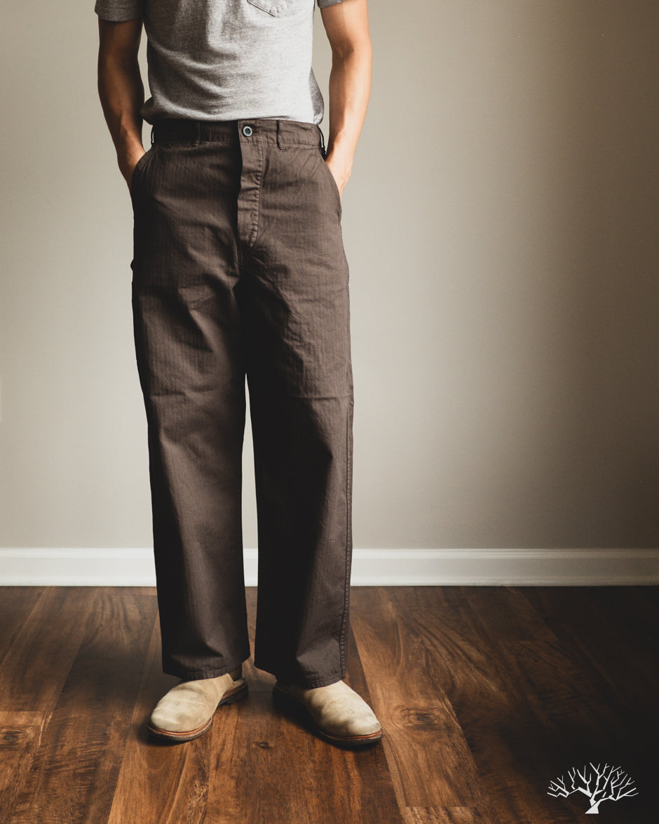 orSlow Wide Fit French Work Pants - Coffee Brown