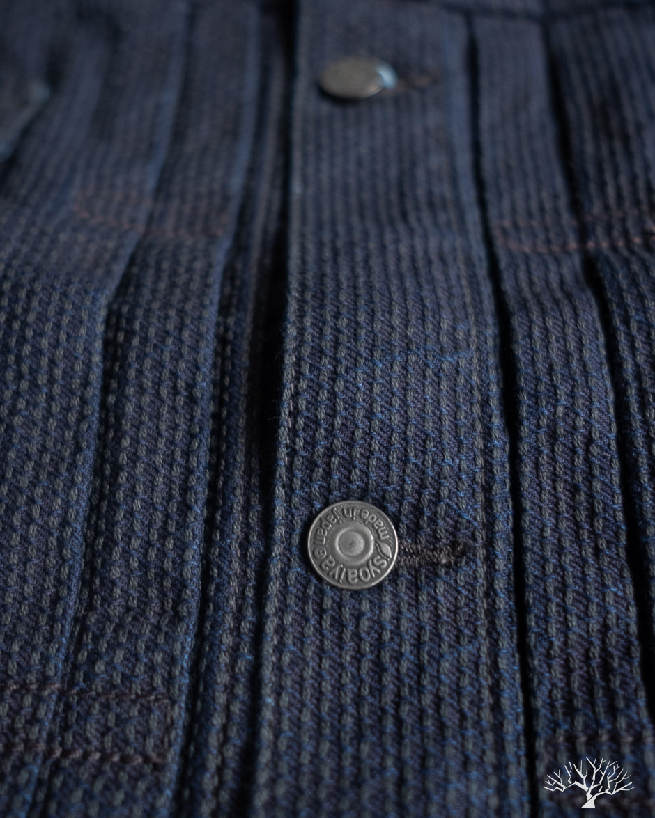 Pure Blue Japan 6220 Sashiko Type 2 Jacket - Indigo x Black