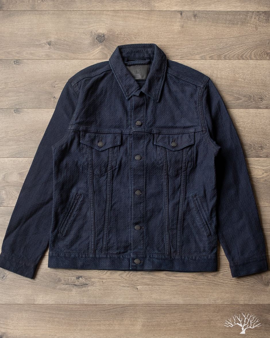 Pure Blue Japan 6221 Sashiko Type 3 Jacket - Indigo x Black