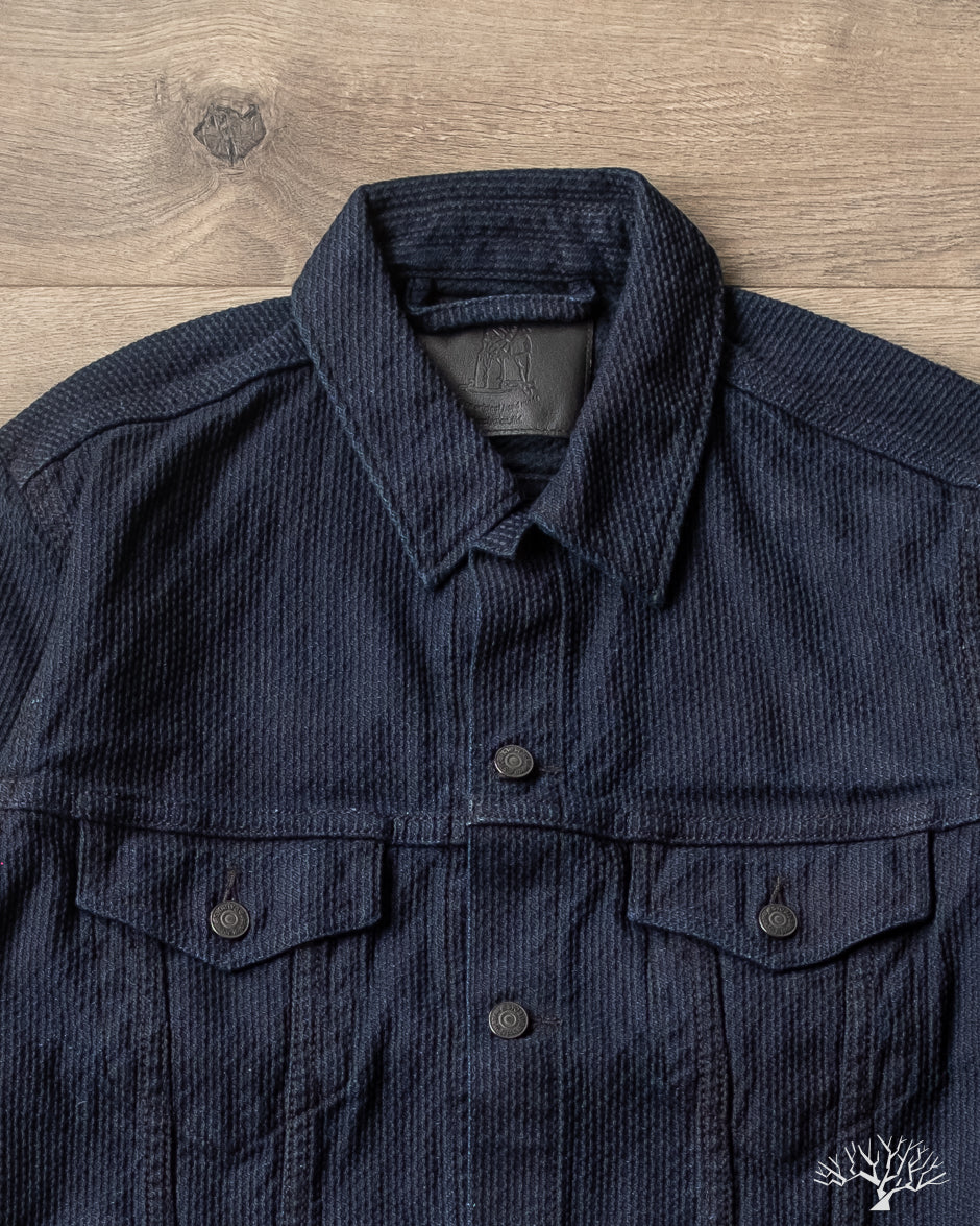 Pure Blue Japan 6221 Sashiko Type 3 Jacket - Indigo x Black