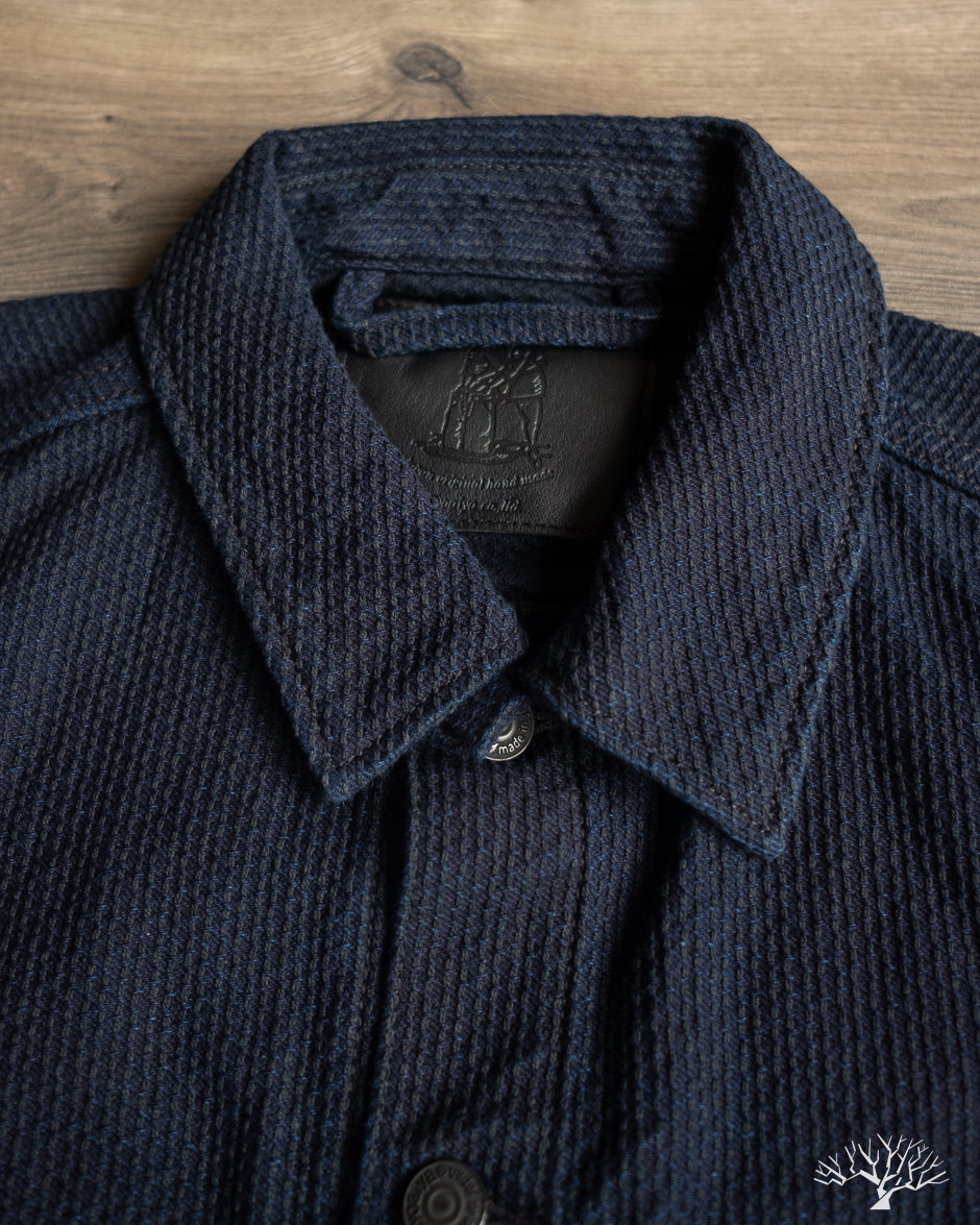 Pure Blue Japan 6221 Sashiko Type 3 Jacket - Indigo x Black