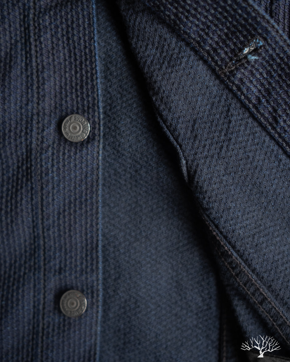 Pure Blue Japan 6221 Sashiko Type 3 Jacket - Indigo x Black