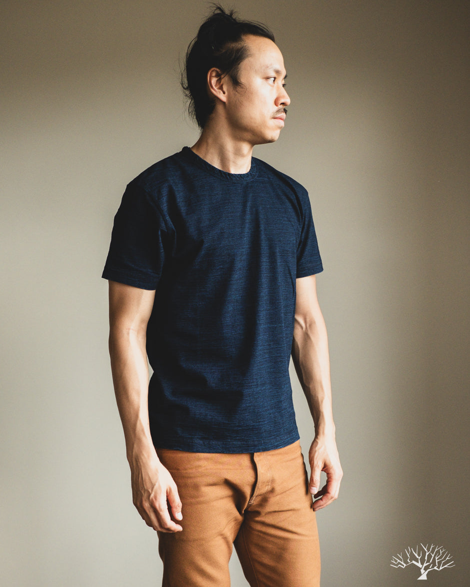 Pure Blue Japan Jersey Crew Neck Tee - Dark Indigo