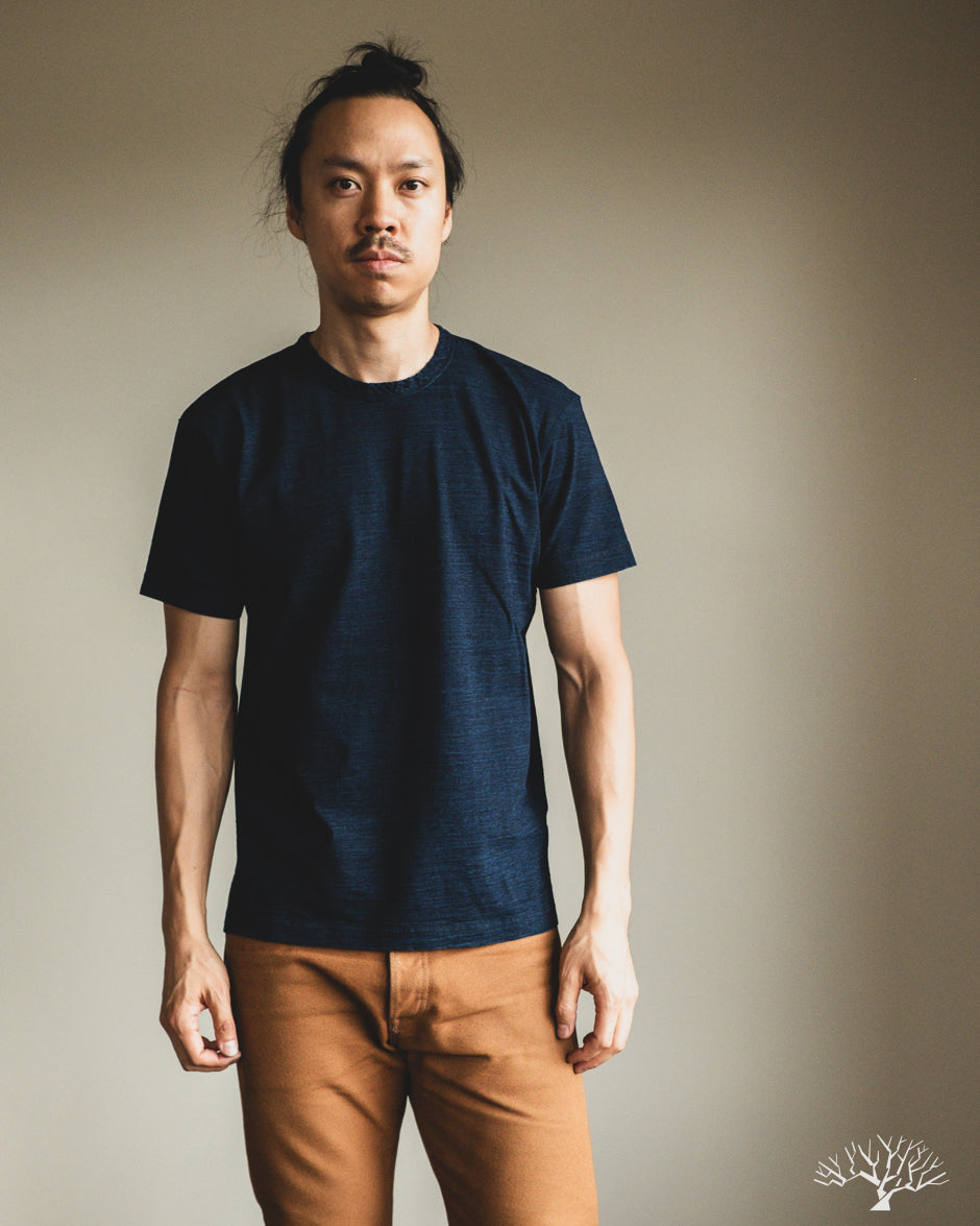 Pure Blue Japan Jersey Crew Neck Tee - Dark Indigo