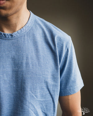 Pure Blue Japan Jersey Crew Neck Tee - Pale Indigo