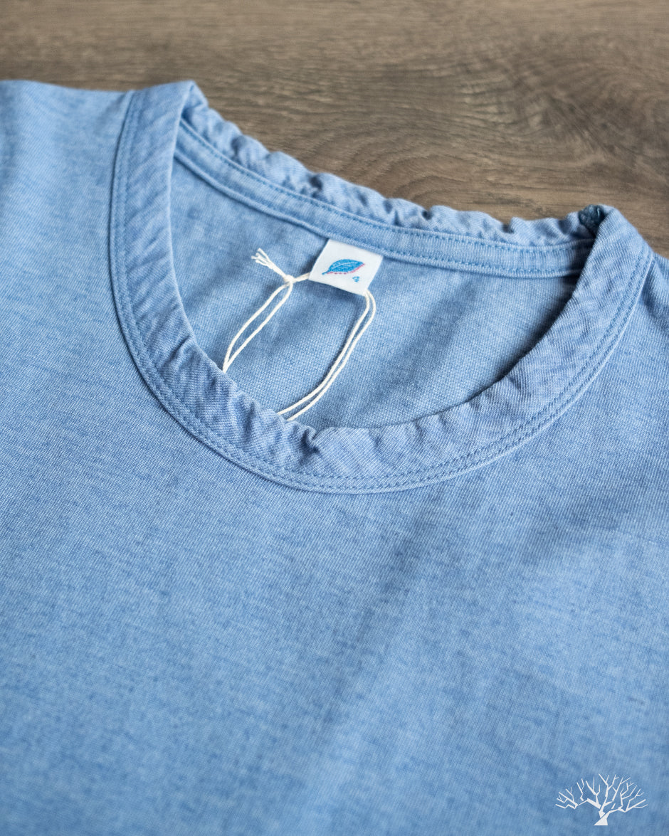 Pure Blue Japan Jersey Crew Neck Tee - Pale Indigo