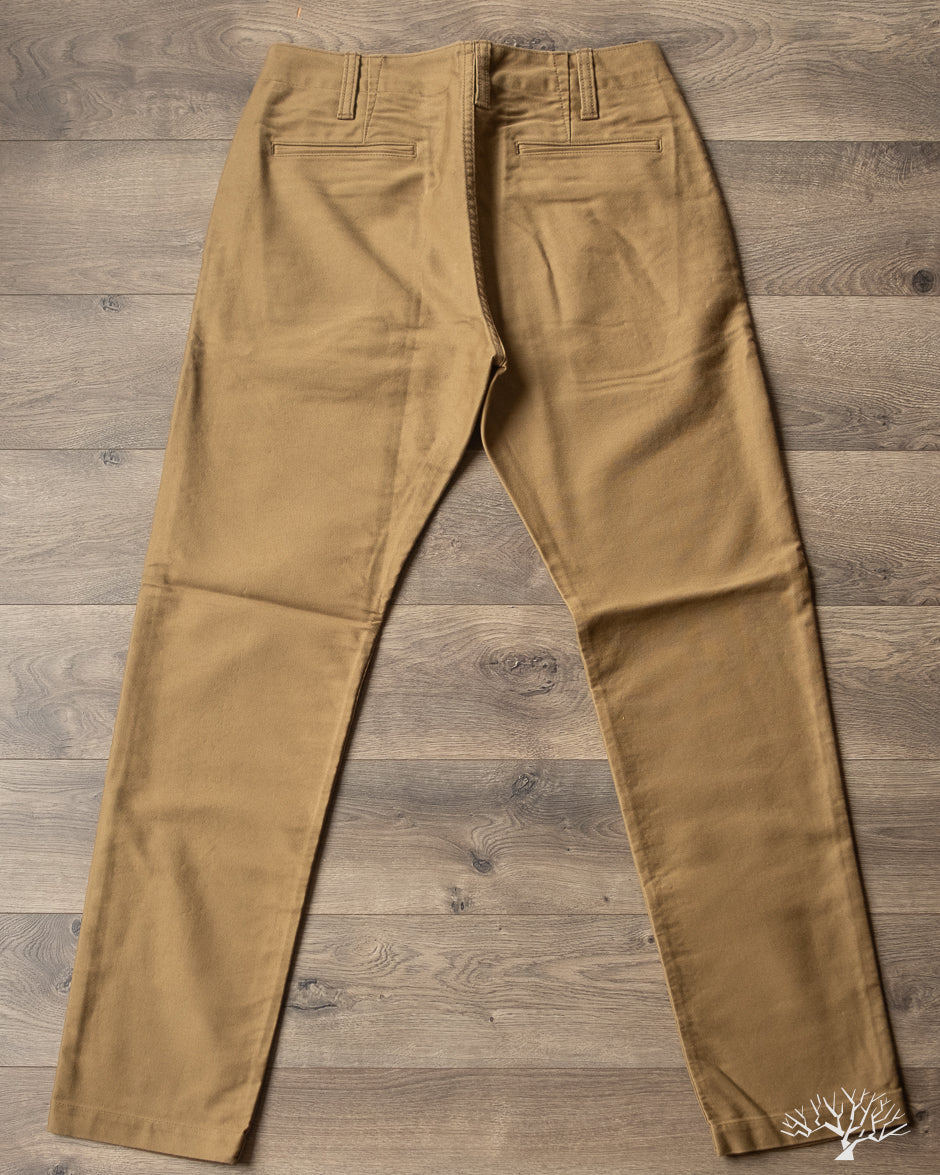 Pure Blue Japan Moleskin Trousers - Dark Beige