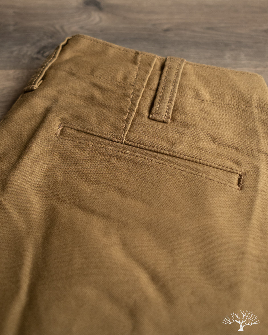 Pure Blue Japan Moleskin Trousers - Dark Beige