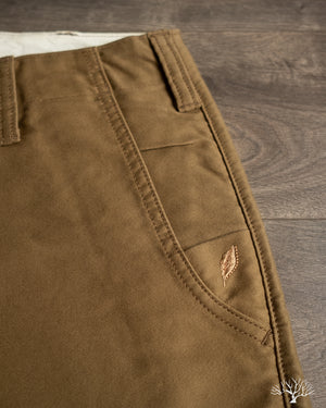 Pure Blue Japan Moleskin Trousers - Dark Beige