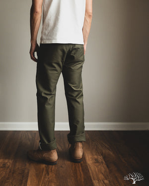 Pure Blue Japan Moleskin Trousers - Olive